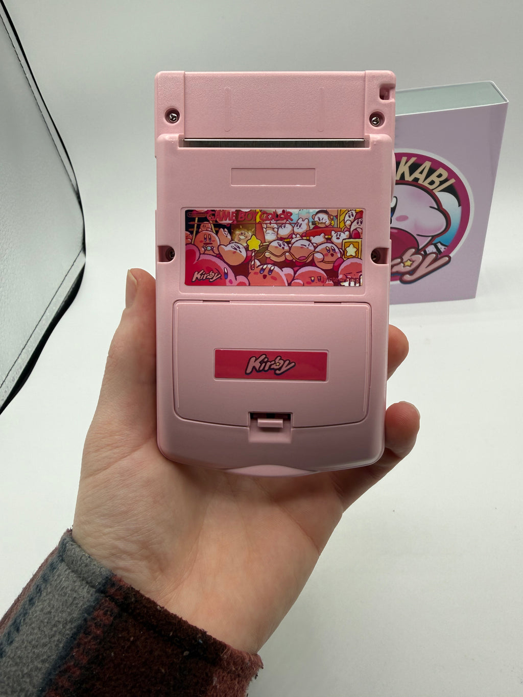 Kirby Gameboy Color w/ Matching Box USB C Rechargeable & IPS Screen