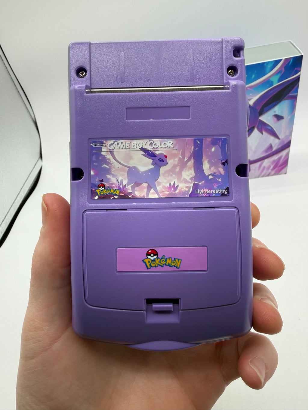 Espeon Gameboy Color w/ Matching Box USB C Rechargeable & IPS Screen