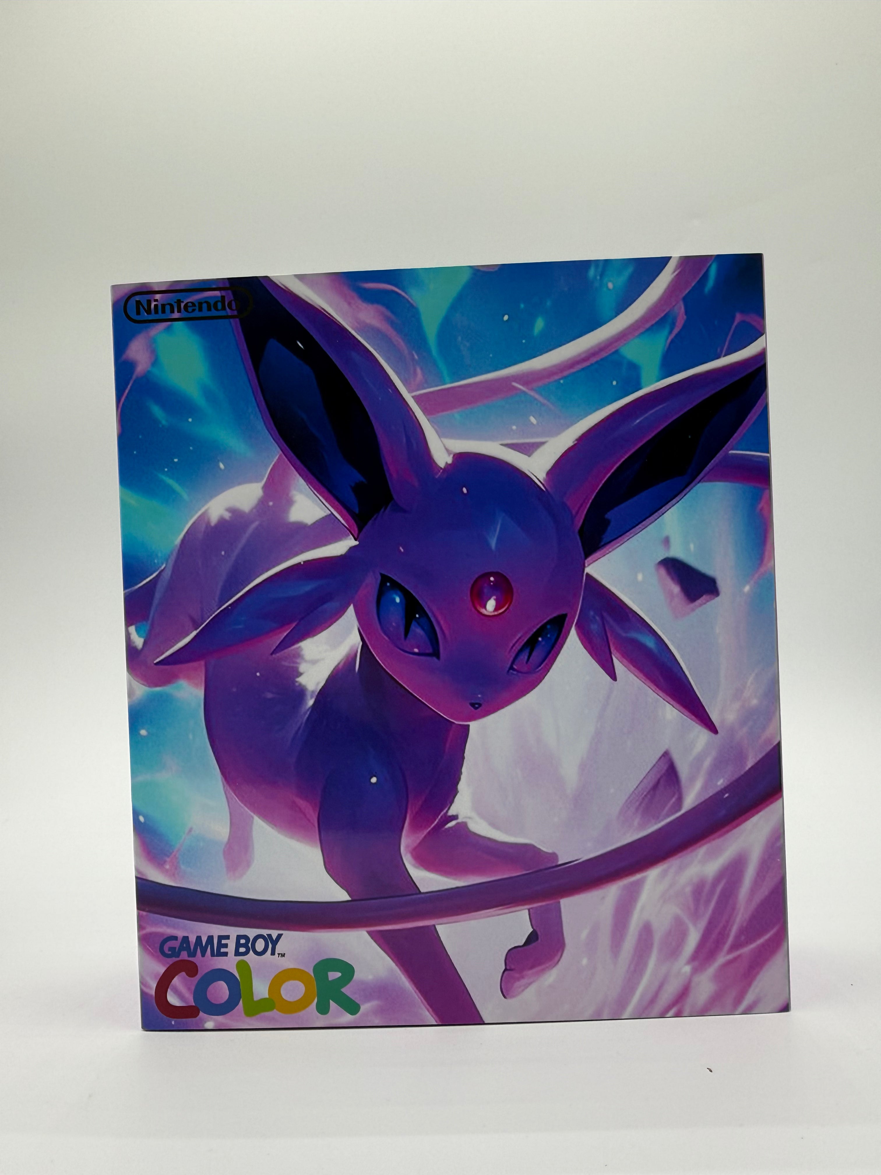 Espeon Gameboy Color w/ Matching Box USB C Rechargeable & IPS Screen