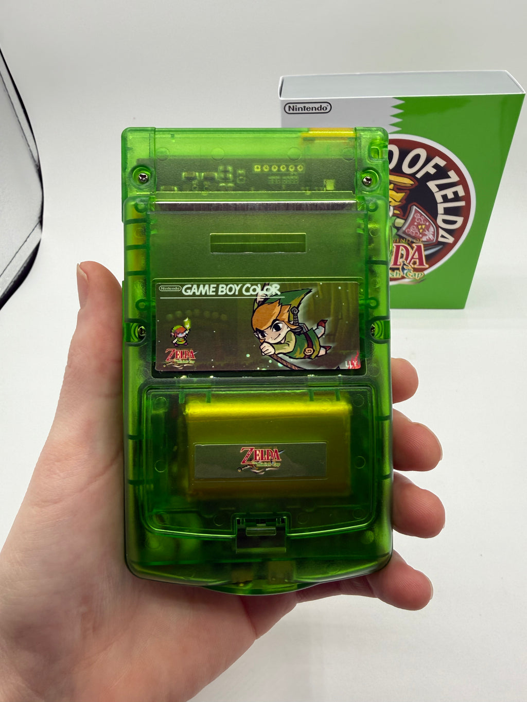 Zelda Minish Cap Gameboy Color w/ Matching Box USB C Rechargeable & IPS Screen
