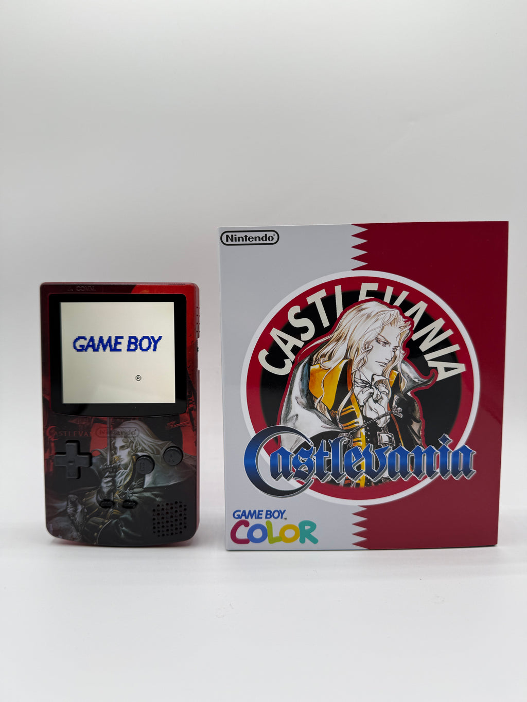 Castlevania Gameboy Color w/ Matching Box USB C Rechargeable & IPS Screen