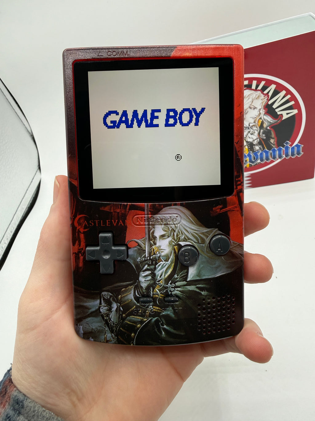 Castlevania Gameboy Color w/ Matching Box USB C Rechargeable & IPS Screen