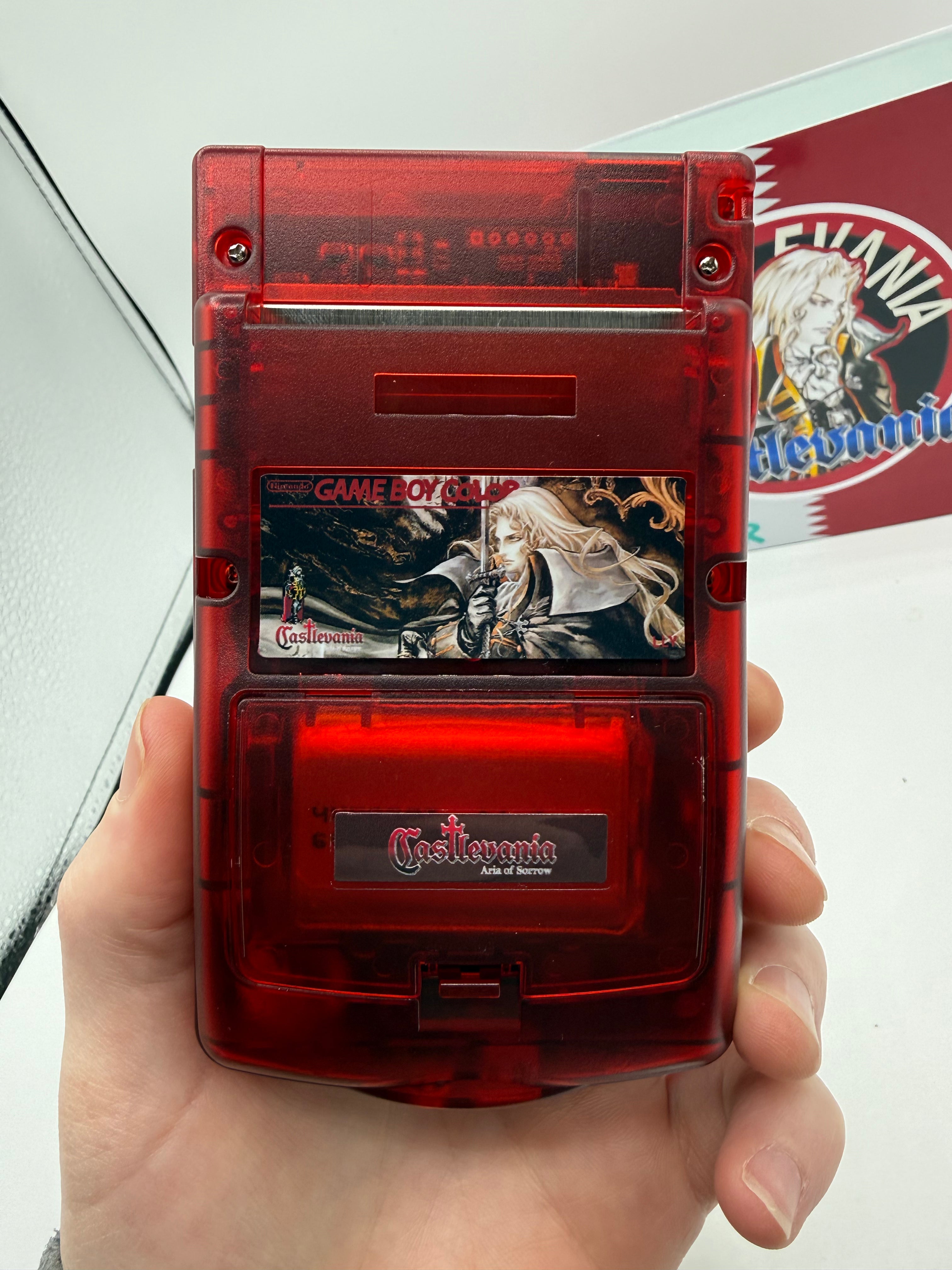 Castlevania Gameboy Color w/ Matching Box USB C Rechargeable & IPS Screen