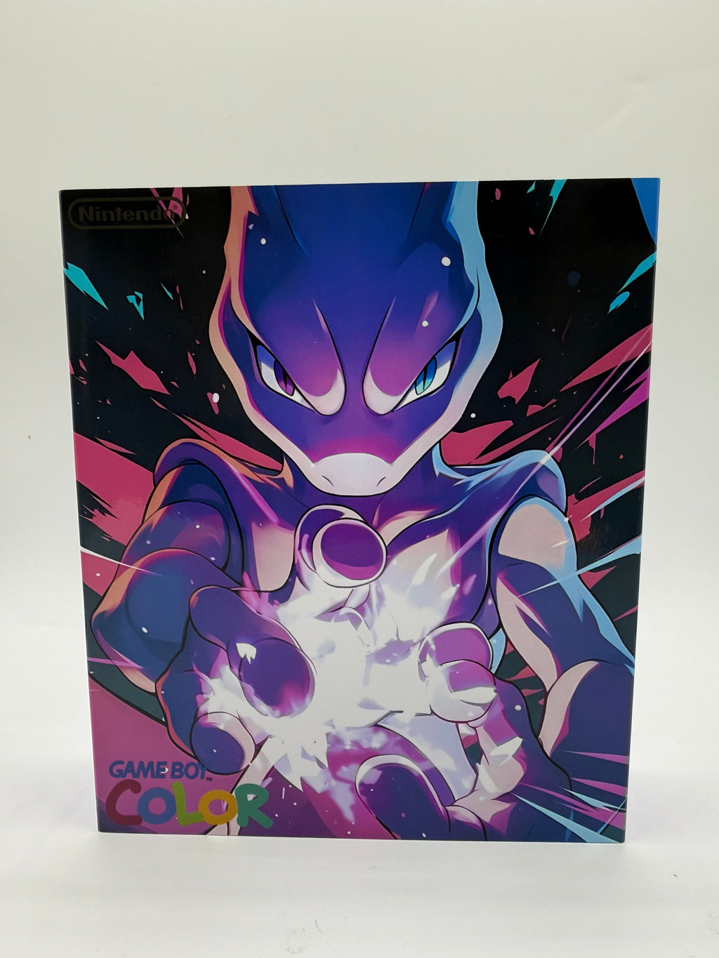 Mewtwo Gameboy Color w/ Matching Box USB C Rechargeable & IPS Screen