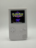 Pure White Gameboy Color w/ IPS Screen and USB C Rechargeable Battery