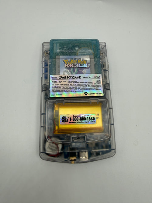 Custom Clear Blue Gameboy Color with USB C IPS Screen