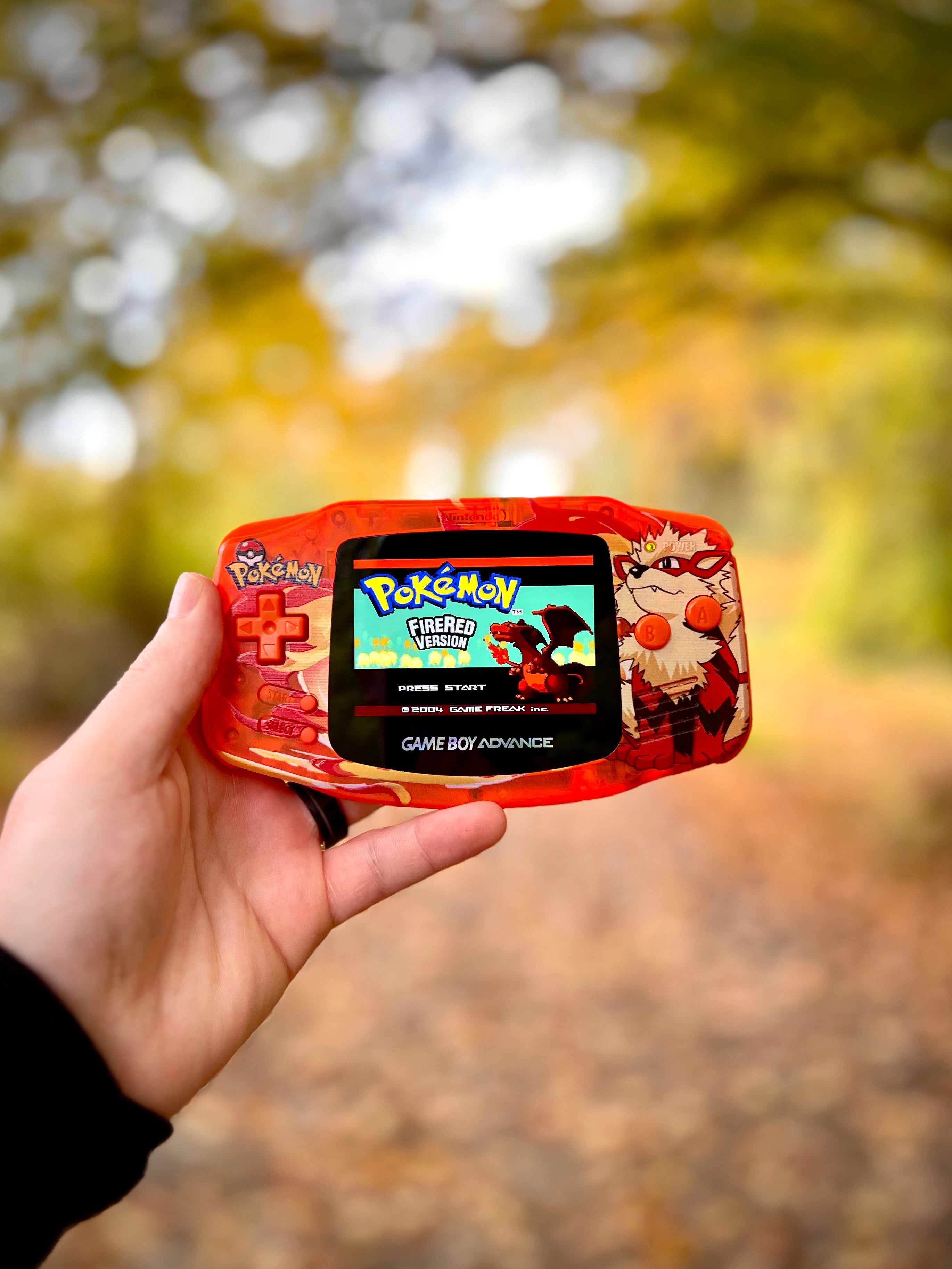 IPS Modded Arcanine Gameboy Advance w/ Matching Box