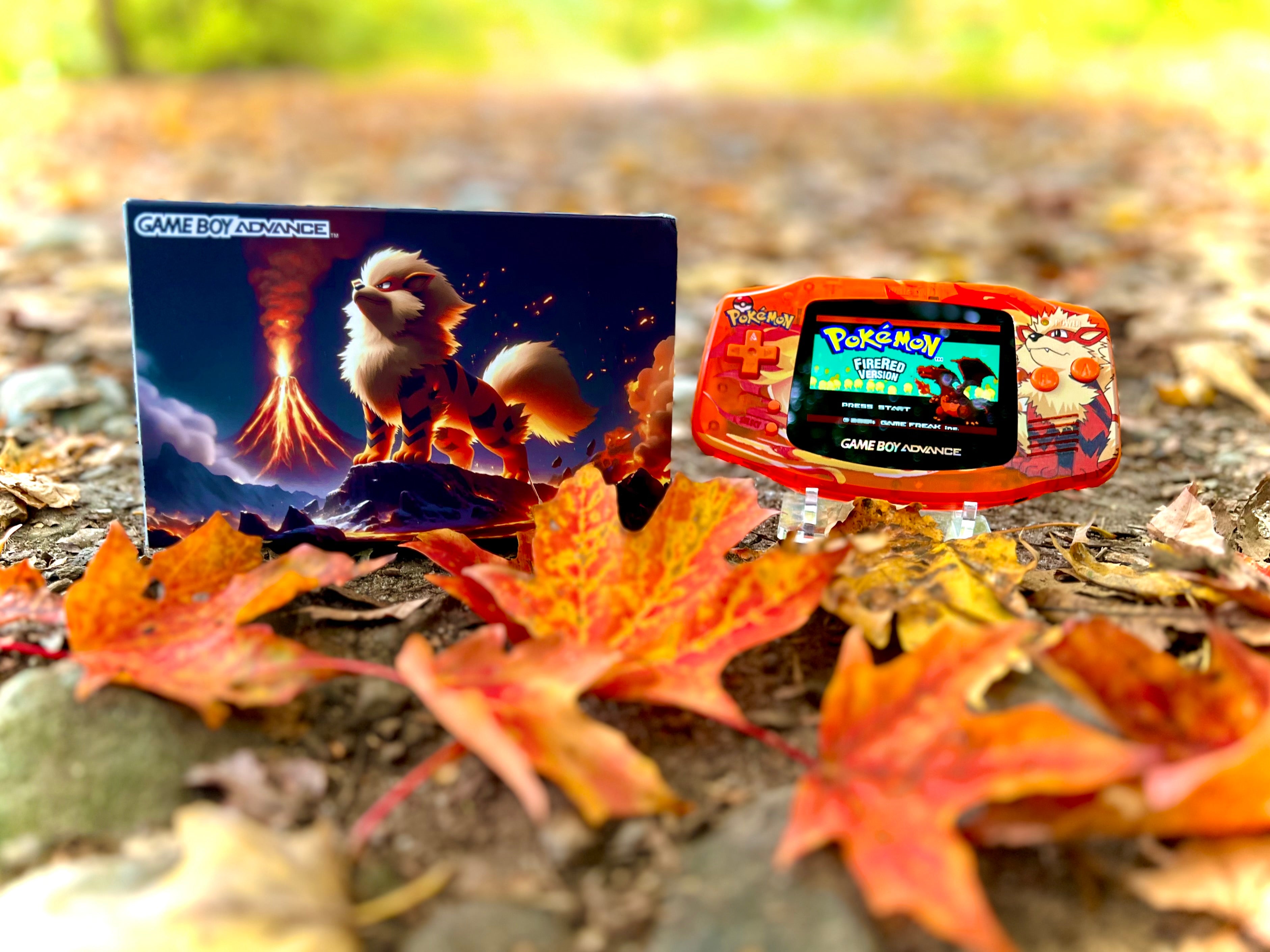 IPS Modded Arcanine Gameboy Advance w/ Matching Box