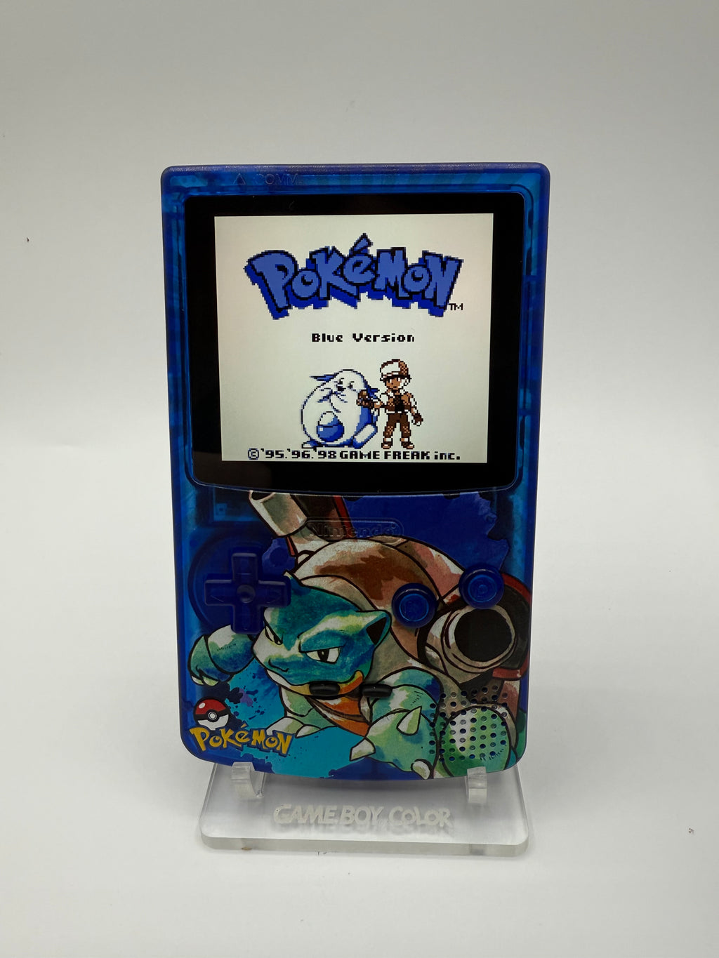 Blastoise Gameboy Color w/ Matching Box USB C Rechargeable & IPS Screen