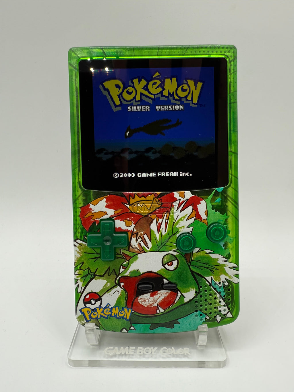 Venasaur Gameboy Color w/ Matching Box USB C Rechargeable & IPS Screen
