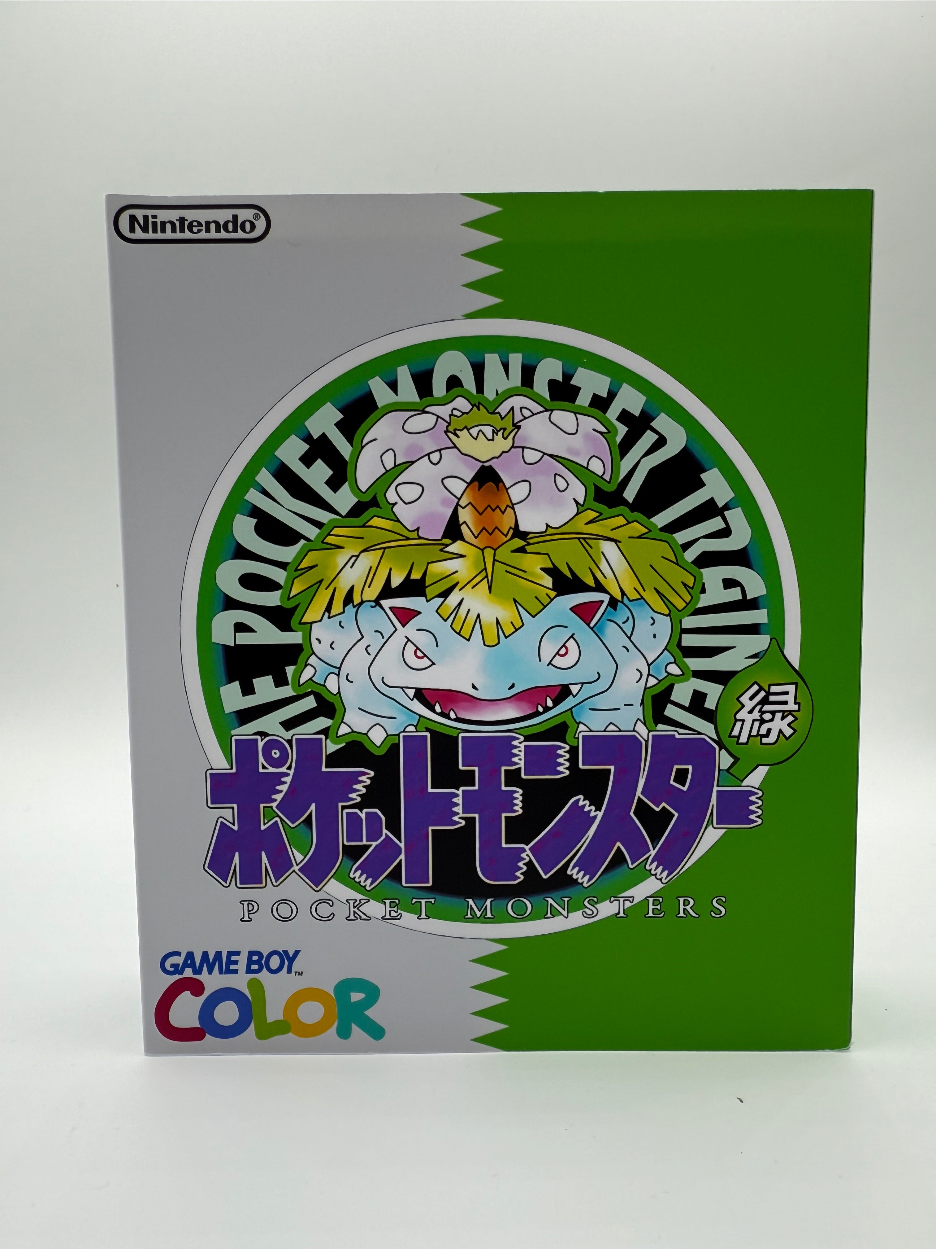 Venasaur Gameboy Color w/ Matching Box USB C Rechargeable & IPS Screen