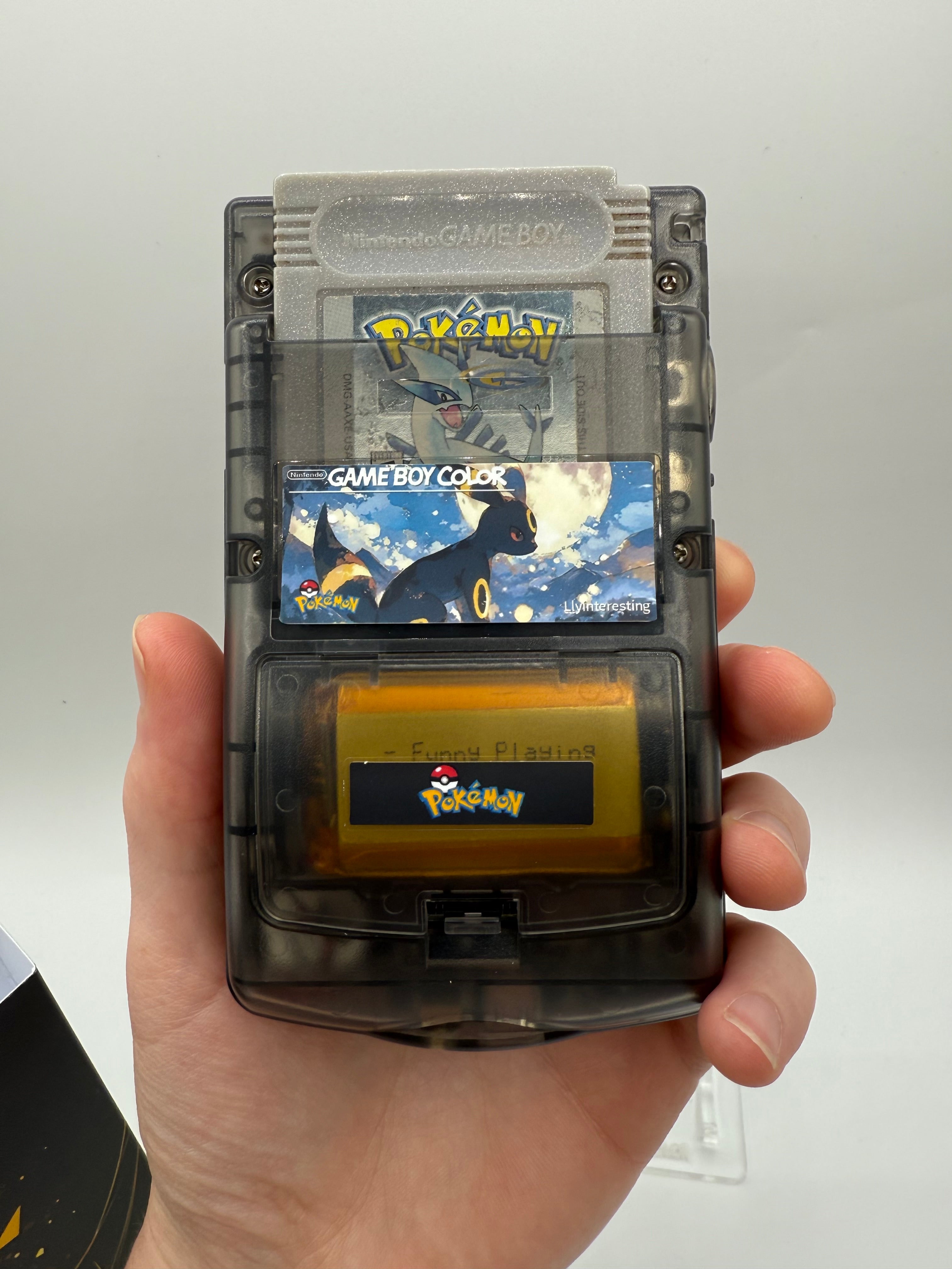 Umbreon Gameboy Color w/ Matching Box USB C Rechargeable & IPS Screen