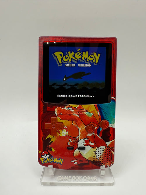 Charizard Gameboy Color w/ Matching Box USB C Rechargeable & IPS Screen