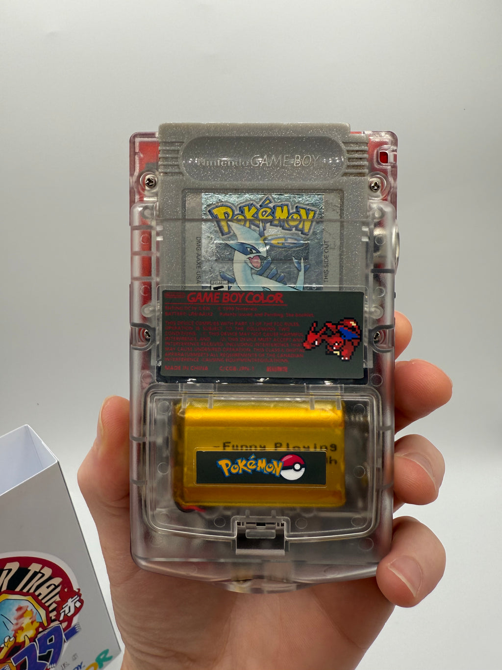 Charizard Gameboy Color w/ Matching Box USB C Rechargeable & IPS Screen