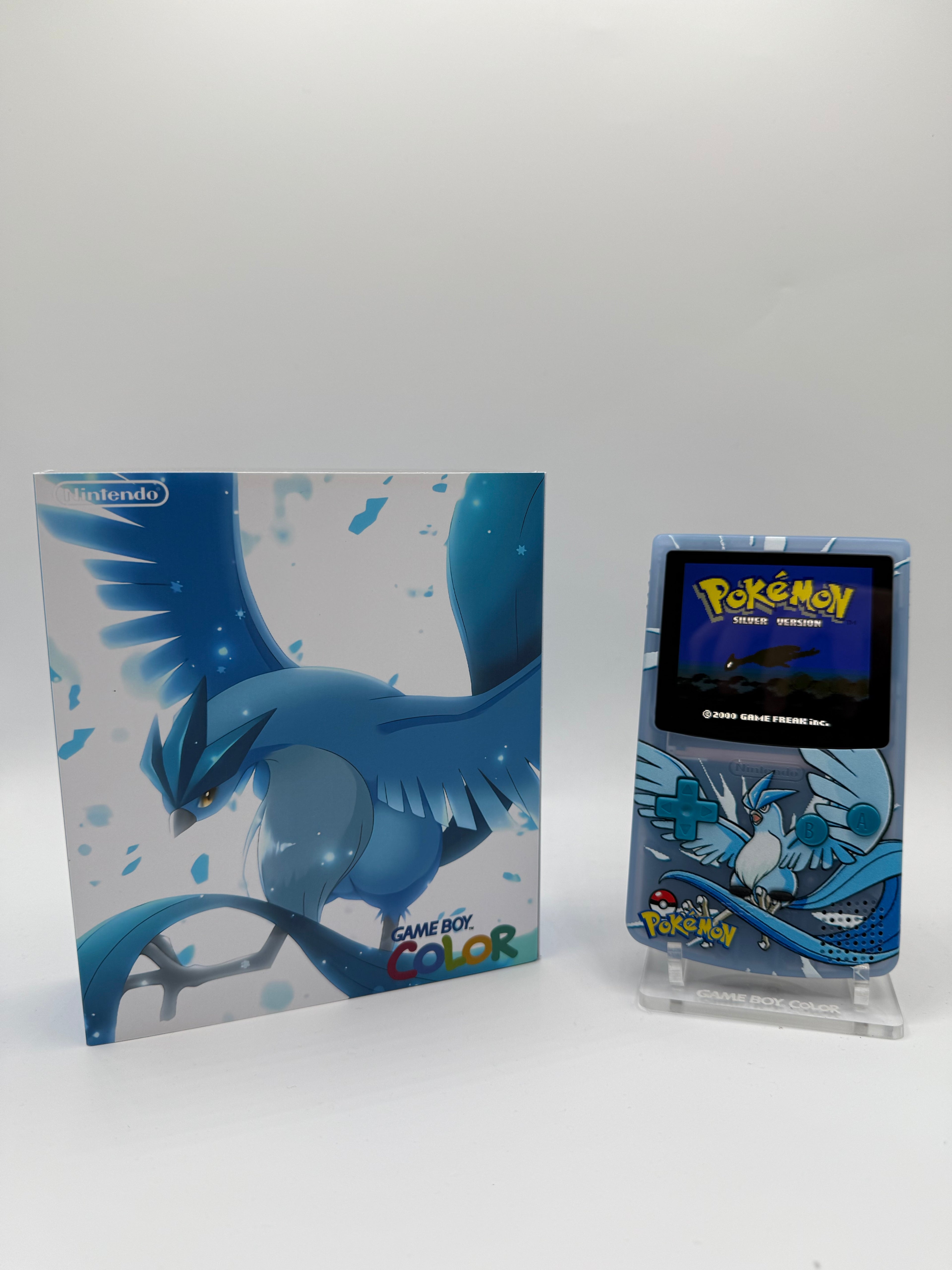 Articuno Gameboy Color w/ Matching Box USB C Rechargeable & IPS Screen