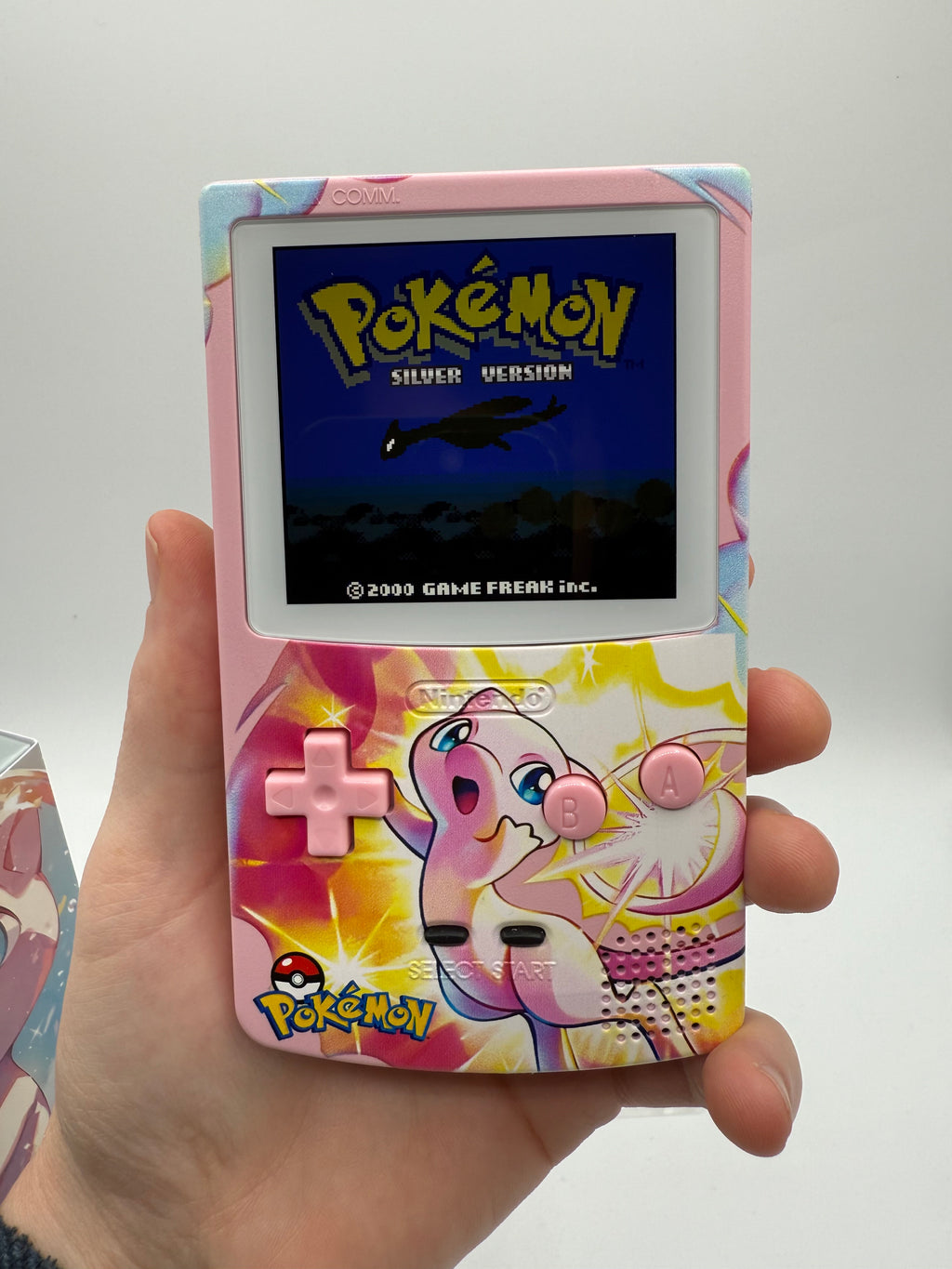 Mew Gameboy Color w/ Matching Box USB C Rechargeable & IPS Screen