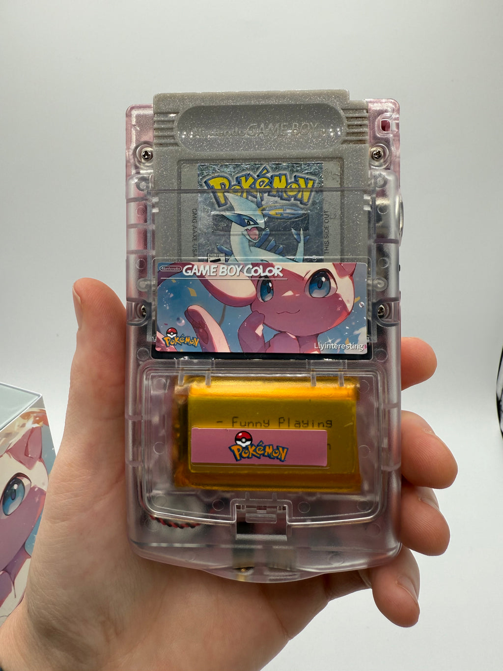 Mew Gameboy Color w/ Matching Box USB C Rechargeable & IPS Screen