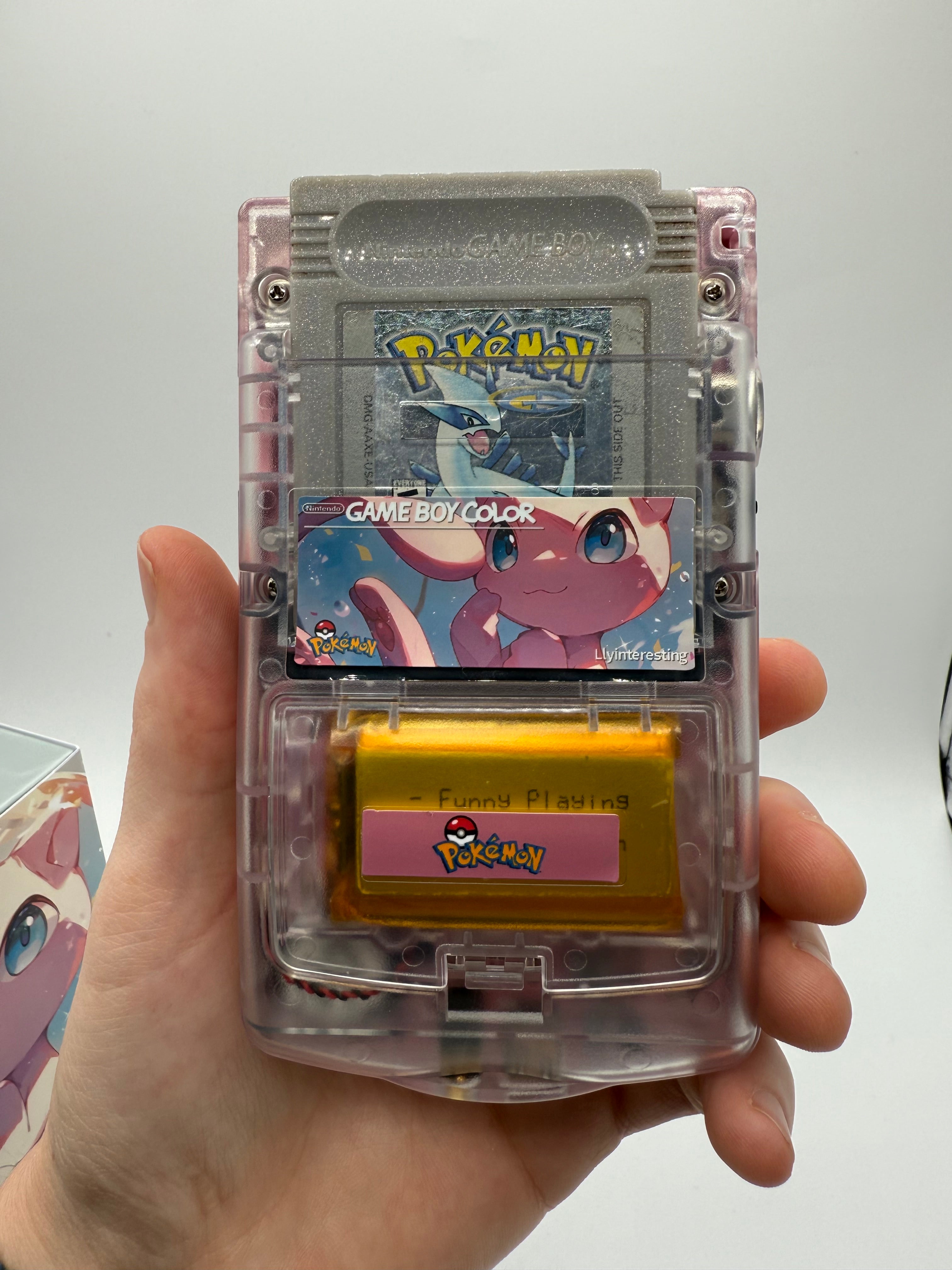 Mew Gameboy Color w/ Matching Box USB C Rechargeable & IPS Screen
