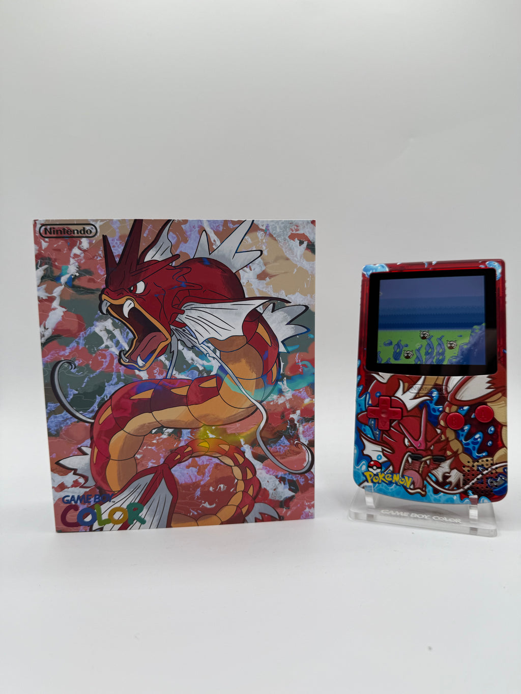 Red Gyradous Gameboy Color w/ Matching Box USB C Rechargeable & IPS Screen