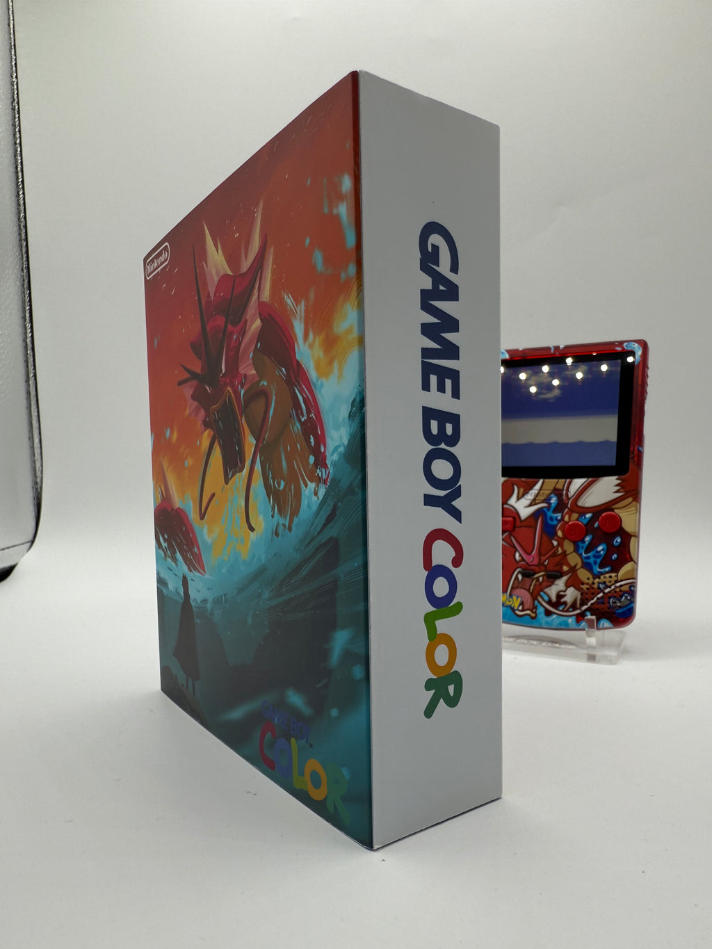 Red Gyradous Gameboy Color w/ Matching Box USB C Rechargeable & IPS Screen