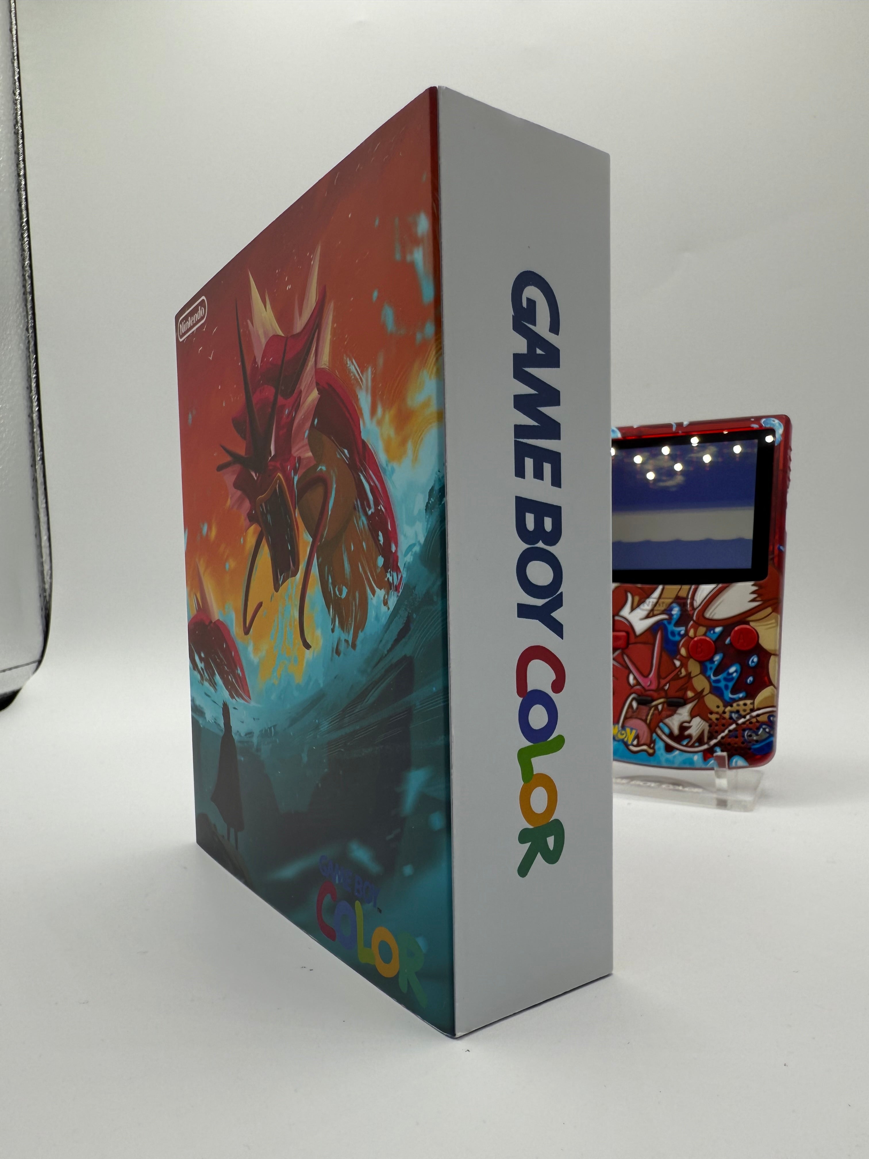 Red Gyradous Gameboy Color w/ Matching Box USB C Rechargeable & IPS Screen