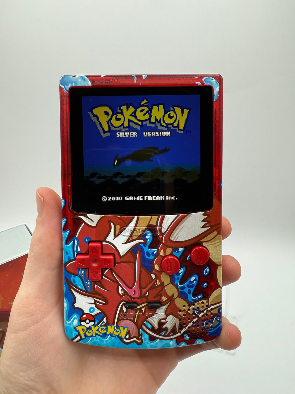 Red Gyradous Gameboy Color w/ Matching Box USB C Rechargeable & IPS Screen