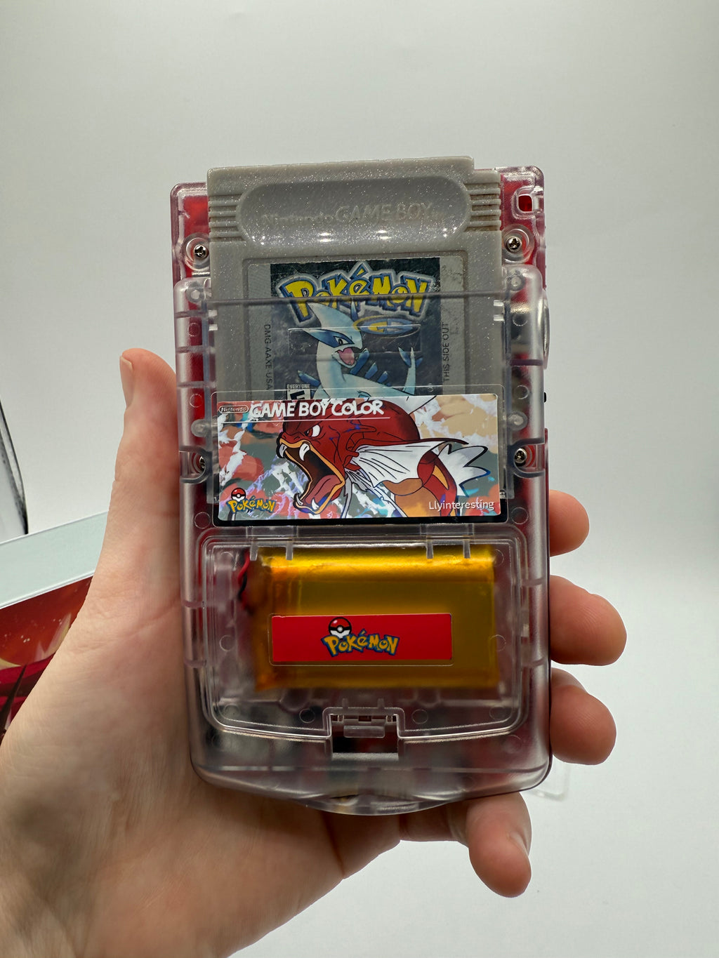 Red Gyradous Gameboy Color w/ Matching Box USB C Rechargeable & IPS Screen