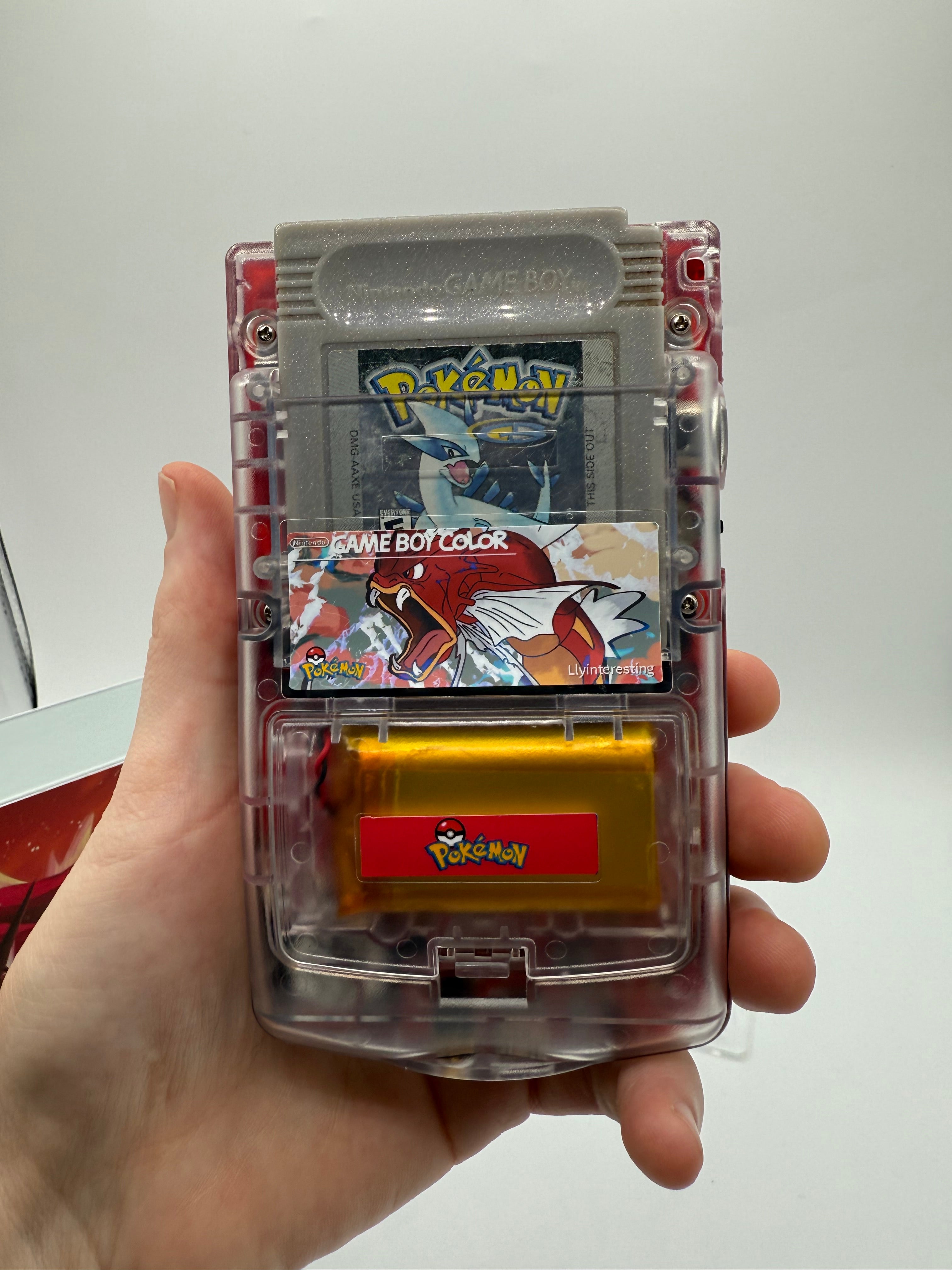 Red Gyradous Gameboy Color w/ Matching Box USB C Rechargeable & IPS Screen