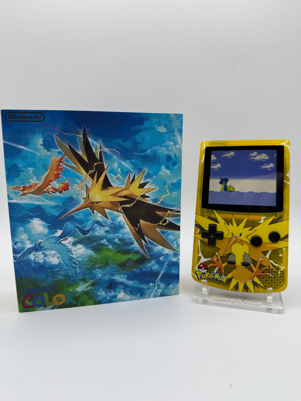 Zapdos Gameboy Color w/ Matching Box USB C Rechargeable & IPS Screen